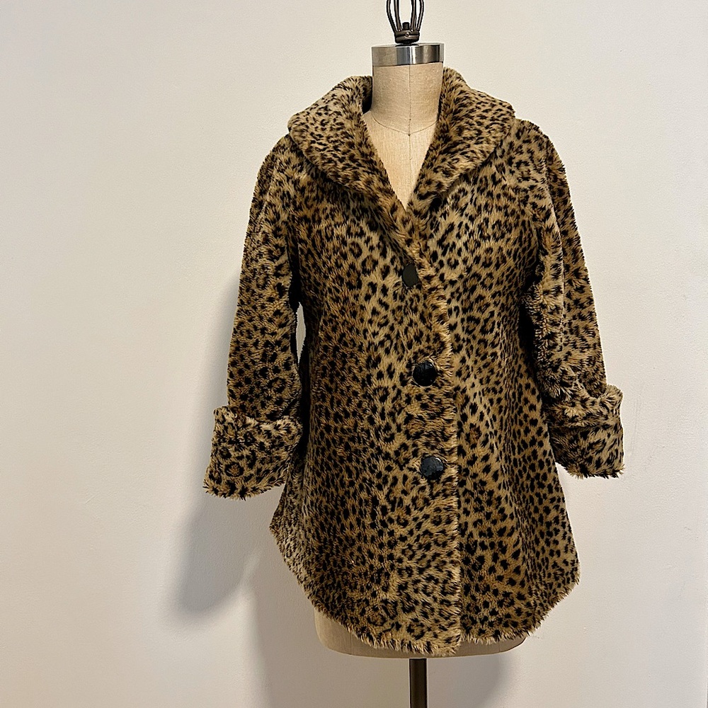 Vintage leopard coat XS made in the USA